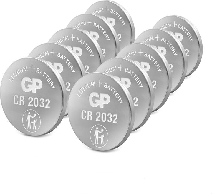Produktbild GP Batteries CR2032 Lithium Knopfzelle / 10 Stück (10 Stk., CR2032, 220 mAh)