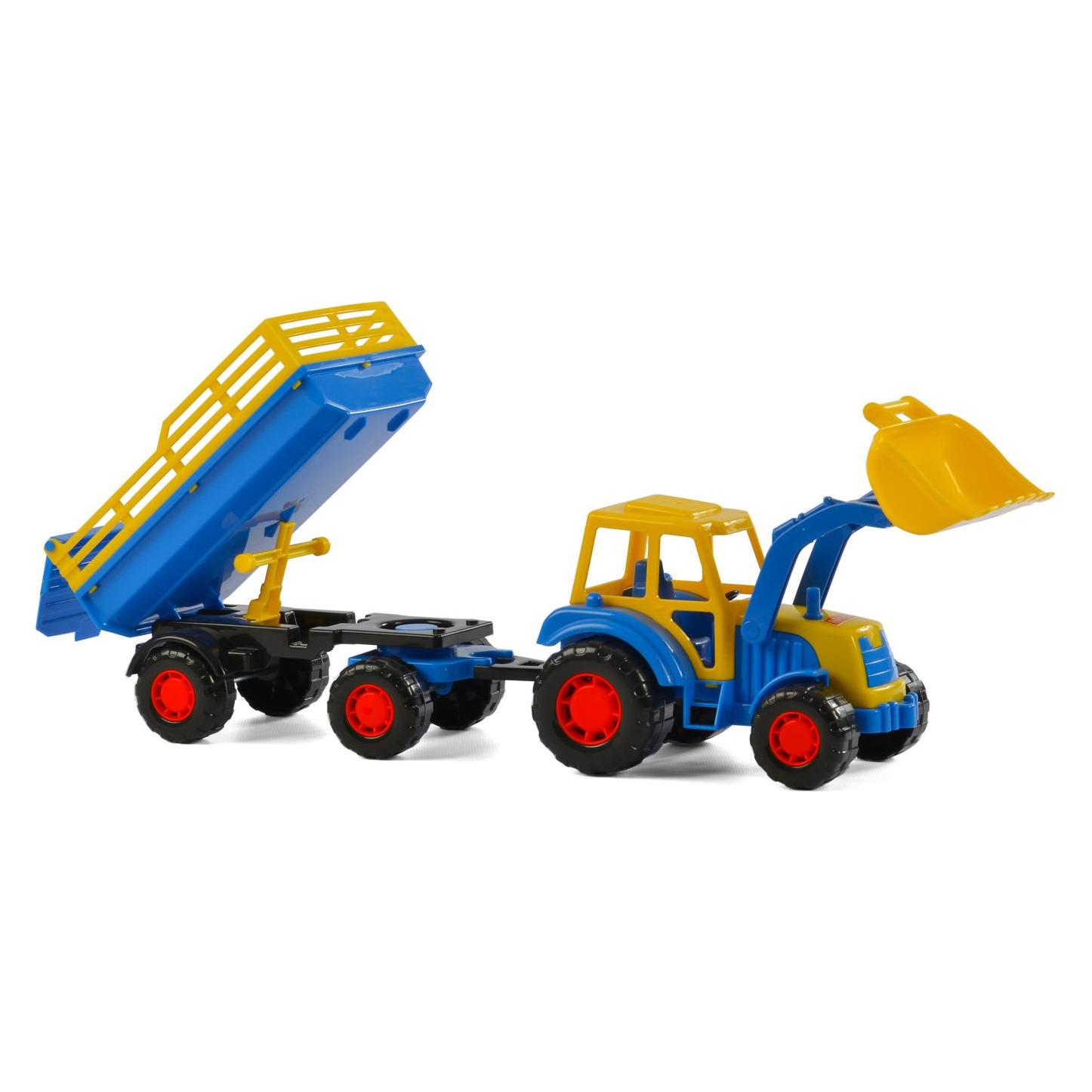 Polesie Cavallino Trekker Met Voorlader En Aanhanger Blauw