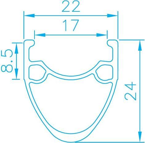Actual product image Alexrims ALX265, 700 ° C, 24 mm taper, Tubeless Ready, V-Brake, QR clamp, Weight 1832G (new) (Wheelset, 28")