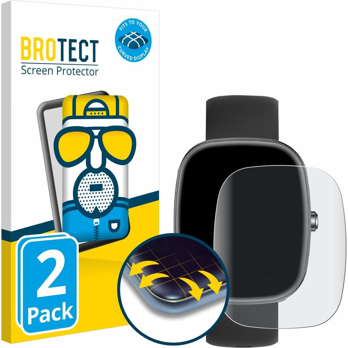 BROTECT Fullscreen Schutzfolie Displayschutz Folie Matt Entspiegelungsfolie, Smartwatch Schutzfolie, Grau