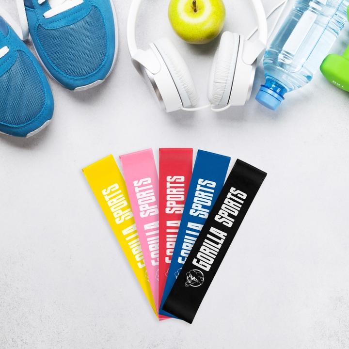 Produktbild Gorilla Sports Resistance Band Set (0.50 m, Stark, Extra Stark, Mittel, Extra Leicht, Leicht)