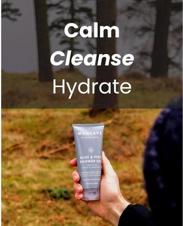 Immagine prodotto ManCave Gel doccia all'aloe e al pino 200ml per uomo Adatto a pelli sensibili Senza solfati Vegan Frien (200 ml)