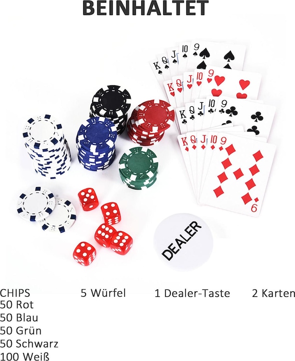 Actual product image Homcom Poker case with 300 chips (English, German)