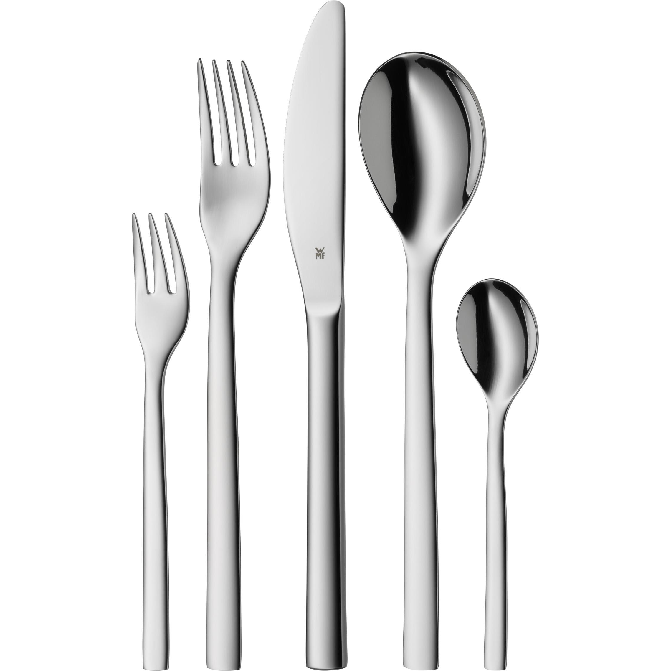 WMF Besteck Besteckset 6 Personen Atria 30tlg Monobloc-Messer Edelstahl poliert, Besteck, Silber