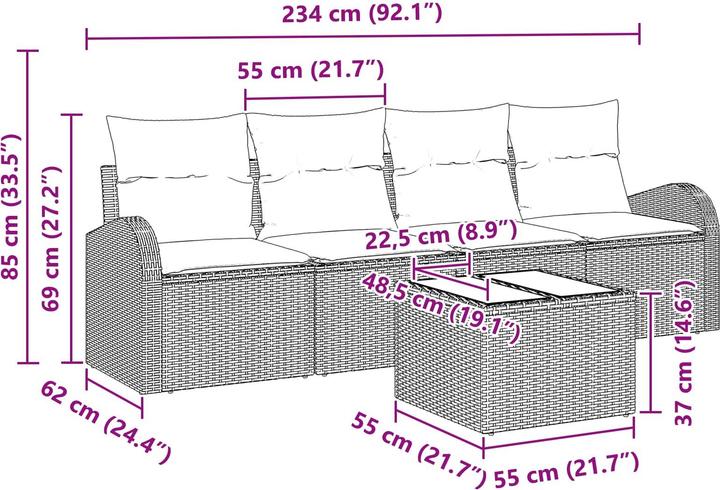 Produktbild vidaXL Gartensofa-set