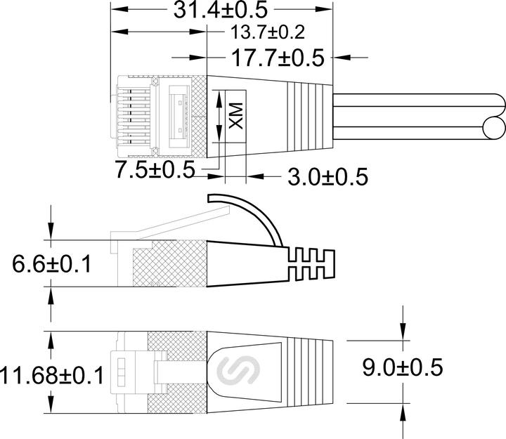 Actual product image Lightwin Network cable (STP, CAT6, 1.50 m)