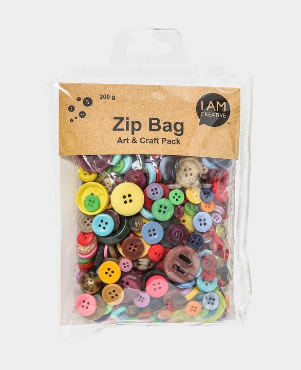 Actual product image I Am Creative Zip bag buttons