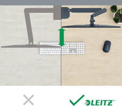 Productafbeelding Leitz Schermsteun 2 monitoren fluweelgrijs (Tabel, 32", 9 kg)