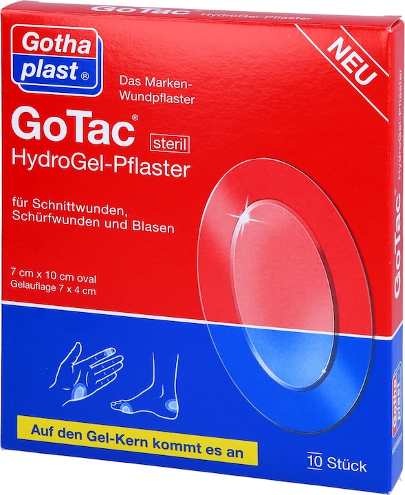 Actual product image Gothaplast GoTac HydroGel plaster 7 x 10 cm sterile, 10 pcs. plasters (10 x)
