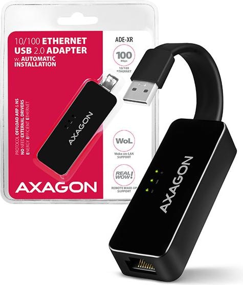 Produktbild Axagon ADE-XR Fast Ethernet 10/100 Adapter - USB 2.0 Typ A (USB 2.0, RJ45 (1x))