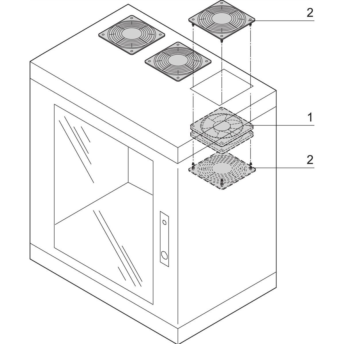 Schroff Lüftersatz für 19/"Epcase Wandgehäuse, Serverschrank Zubehör
