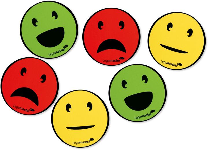 Produktbild Legamaster LEGAMASTE Symbole Emoticon 50mm 7-123304 (assortiert), Kunststoff 6 Stück (6 x)