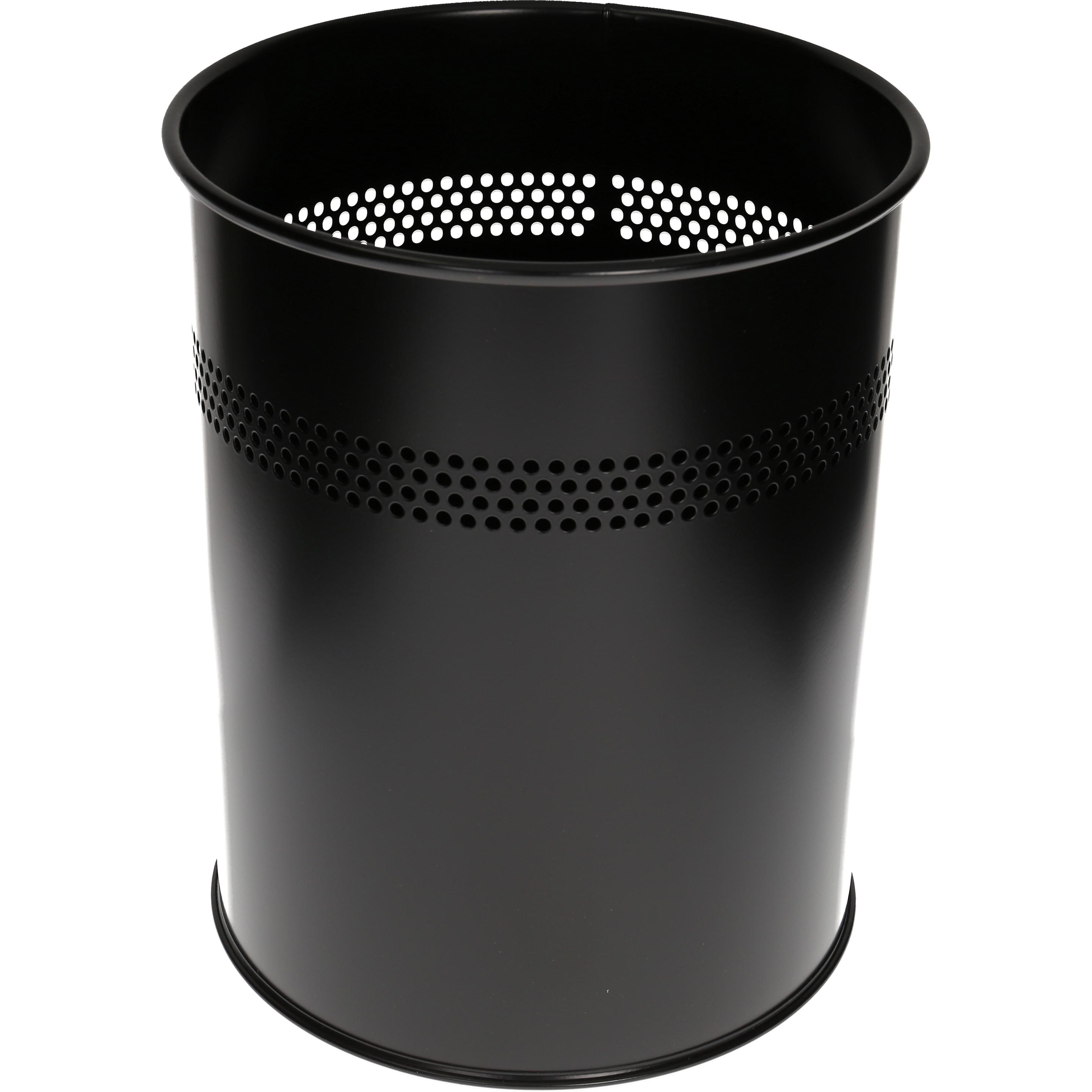 Durable Papierkorb 15L rund schwarz, Abfalleimer, Schwarz