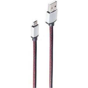 Thumbnail - Shiverpeaks USB Ladekabel USB A-ST auf USB Micro B-ST Leder schwarz 0,9m (0.90 m, USB 2.0), USB Kabel