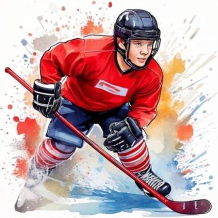 Bügelbilder Bügelbild Hockey-Spieler (1 x)