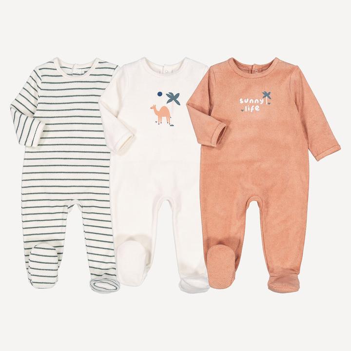 Produktbild La Redoute Collections 3er-Pack Frottee-Strampler (68)