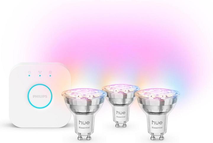 Produktbild Philips Hue Starter Kit Essential White & Color Ambiance + Bridge (GU10, 345 lm, 4 x)