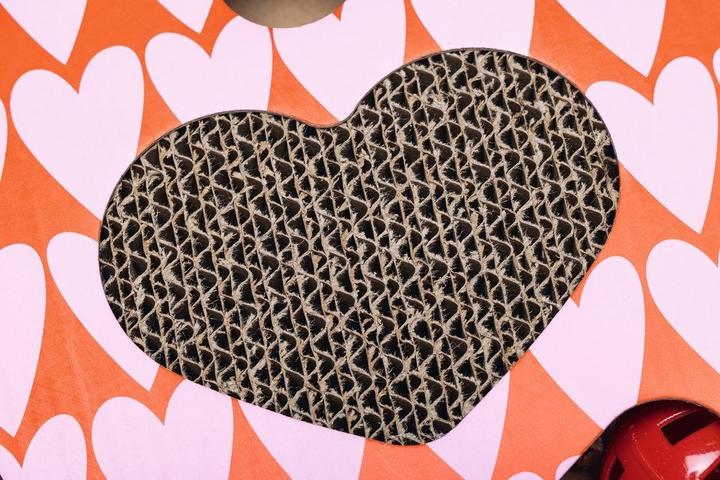 Actual product image Beeztees Cardboard scratching toy Hide (5 cm, Red, Beige)