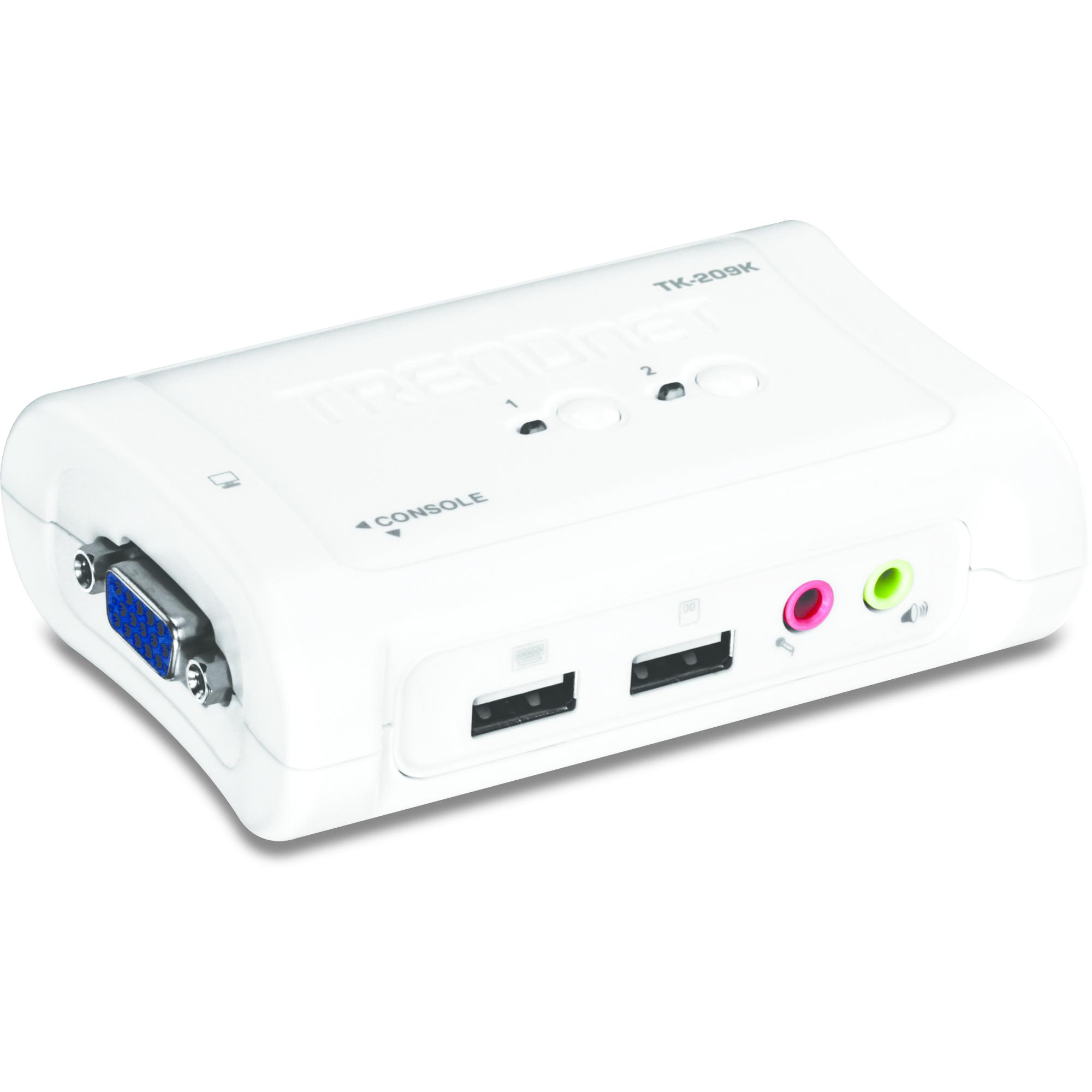 Thumbnail - Trendnet TK-209K 2-facher USB-KVM-Umschaltersatz mit Audio, KVM Switch, Blau