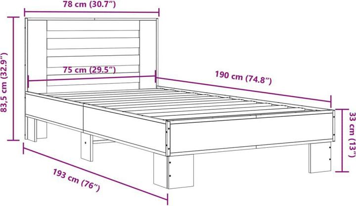 Image du produit vidaXL Bettgestell (75 x 190 cm)