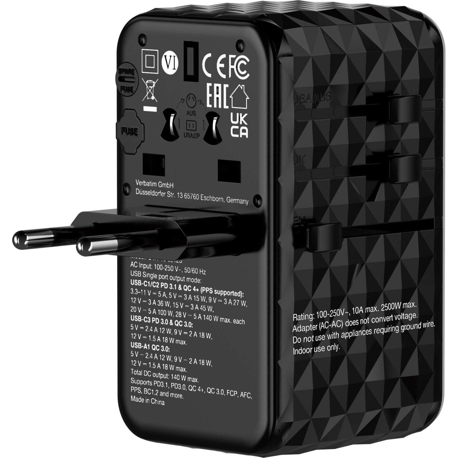 Thumbnail - Verbatim UTA-10 (140 W), USB Ladegerät, Schwarz
