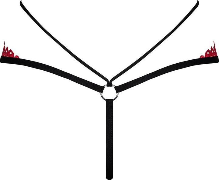 Produktbild Obsessive Mettia Sexy Lace Thong - Black/Red (L, XL)