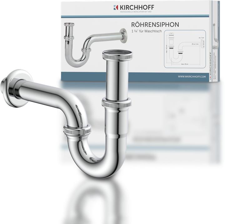 Produktbild Kirchhoff Röhrensiphon, Chrom, 1 1/4" x 32 mm (Röhrensiphon, 1 1/4")