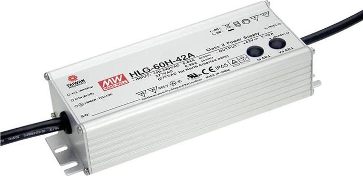 Image du produit MeanWell MEAN WELL HLG-60H-15A, 60 W, IP65, -40 - 80 °C, Taiwan, 90 - 305 V, 4 A