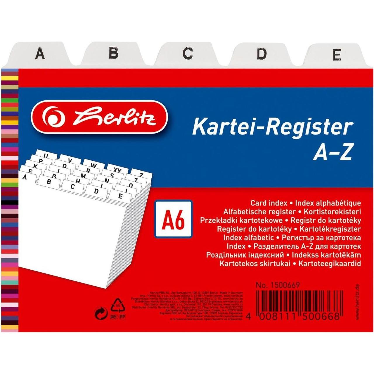 Herlitz, Kartenaufbewahrung, Karteiregister A (A6)