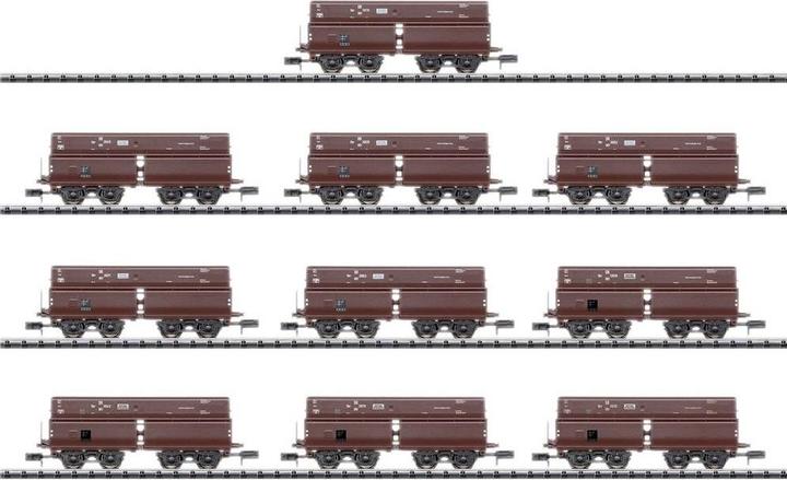 Produktbild MiniTrix 15013 N 10er-Set Selbstentladewagen Erz Iid der DRG (Spur N)