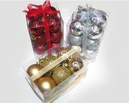 Jean Products Tree baubles 12pcs 5cm, 3 colours assorted. (12x)