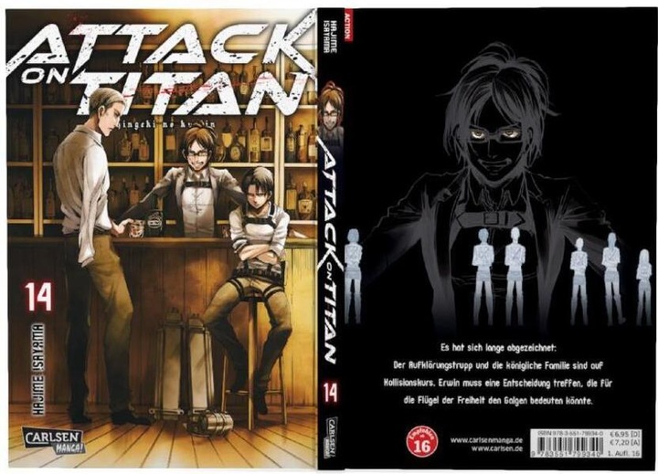 Produktbild Attack on Titan, Band 14 (Deutsch, Hajime Isayama, 2016)