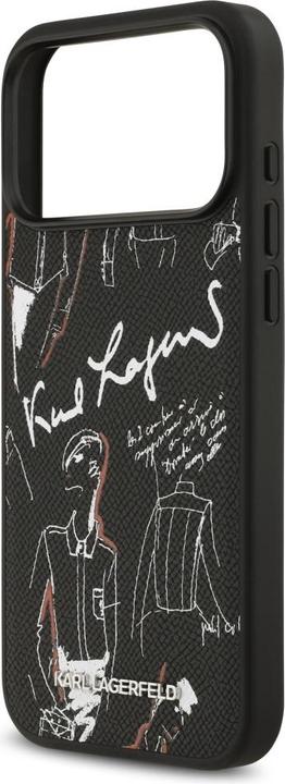 Produktbild Karl Lagerfeld - Hardcase Grained Pattern Logo (KLHMP17XPGGRMPK) - iPhone 17 Pro Max - Black (Apple iPhone 17 Pro Max)