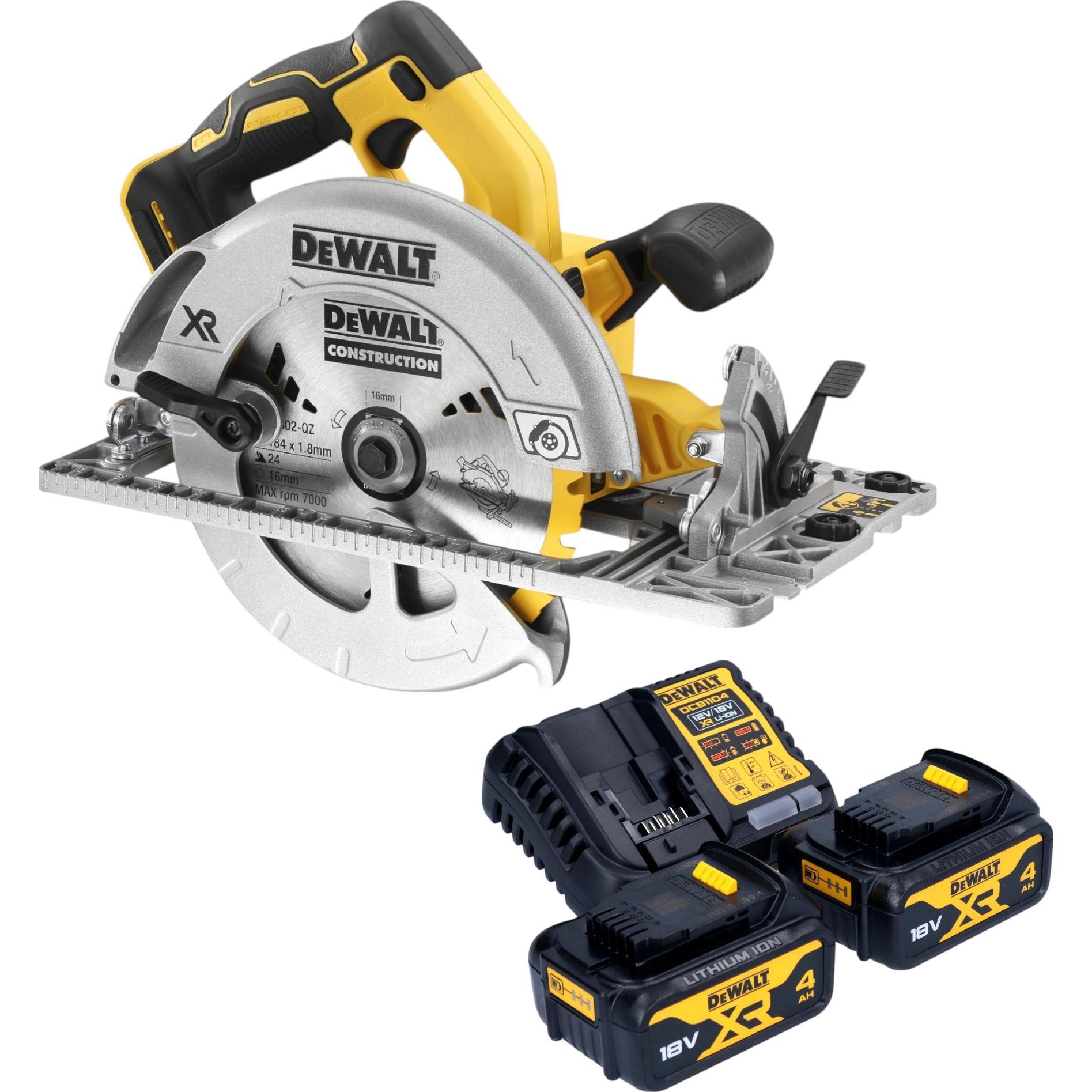 DeWalt, Sega circolare, Sega circolare a batteria DCS 572 M2 18 V 184 mm senza spazzole + 2x batteria 4,0 Ah +