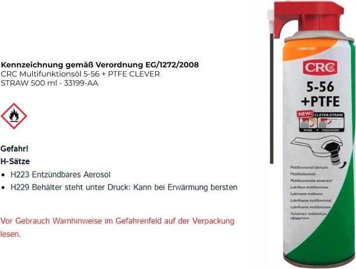 Produktbild CRC Multifunktionsöl 5-56 + PTFE (500 ml)