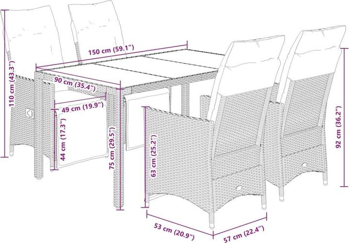 Produktbild vidaXL Garten Essgruppe