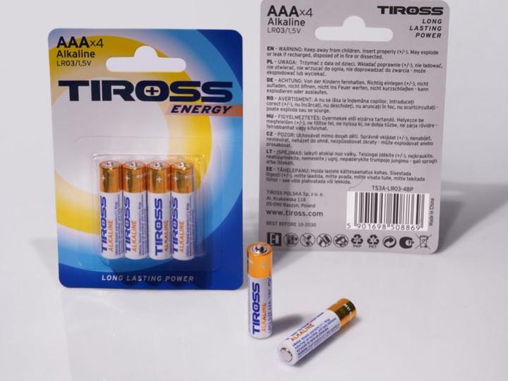 Actual product image Tiross Alkaische batteries Lr03 4 pcs. (4 pcs., AAA)