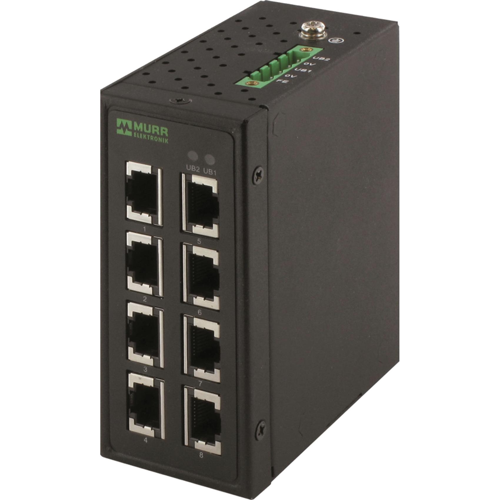 Murr Elektronik Switch 58152 (8 Ports), Netzwerk Switch, Schwarz