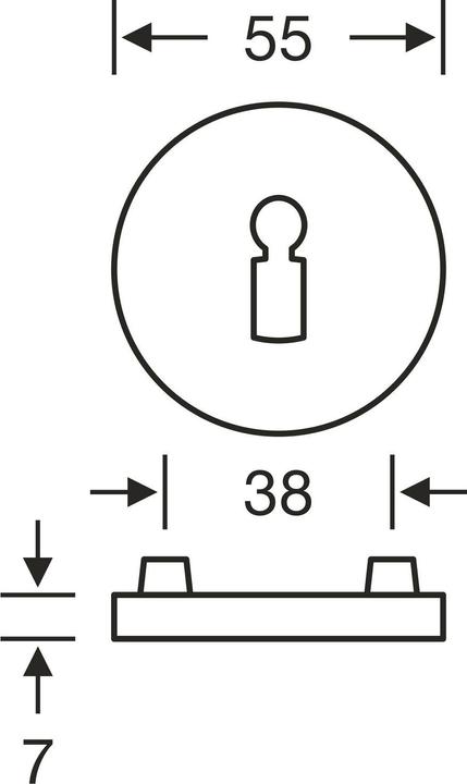 Actual product image FSB Object lever handle set 72 1070 AGL on rosette BB, silver anodised (Door set)