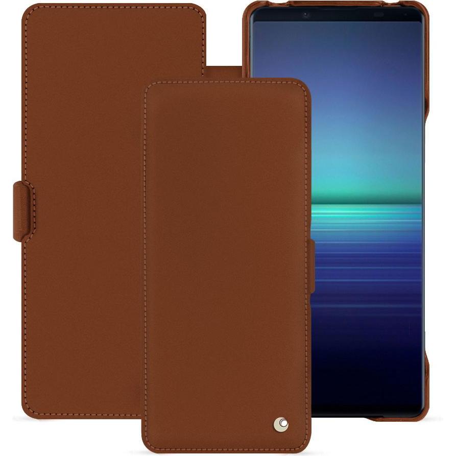 Noreve Lederschutzhülle horizontal (Sony Xperia 1 V), Smartphone Hülle, Braun