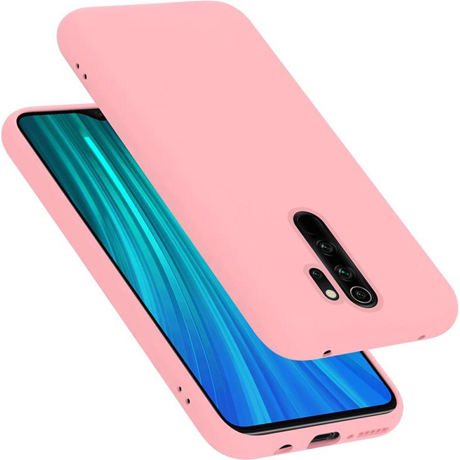 Cadorabo TPU Liquid Silicone Case Cover (Xiaomi Redmi Note 8 Pro), Smartphone Hülle, Rosa