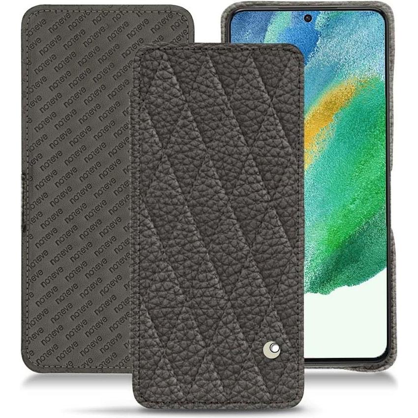 Noreve Lederschutzhülle Samsung Galaxy S21 FE (Samsung Galaxy S21 FE), Smartphone Hülle, Grau