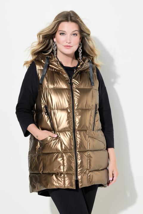 Produktbild Miamoda Steppjacke, lange A-Linie, Kapuze, Glitzersteinchen-Bänder (48)