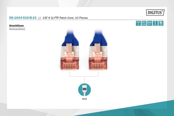 Produktbild Digitus Netzwerkkabel (S/FTP, CAT6, 1 m)