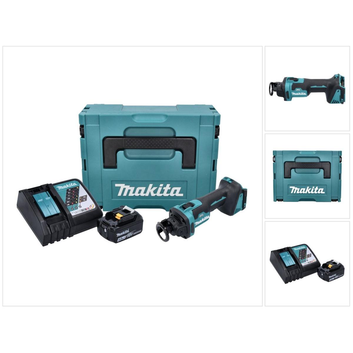 Makita, Spezialsäge, DCO 181 RM1J Akku Rotationsschneider 18 V 32000 U/min Brushless + 1x Akku 4,0 Ah + Ladegerät