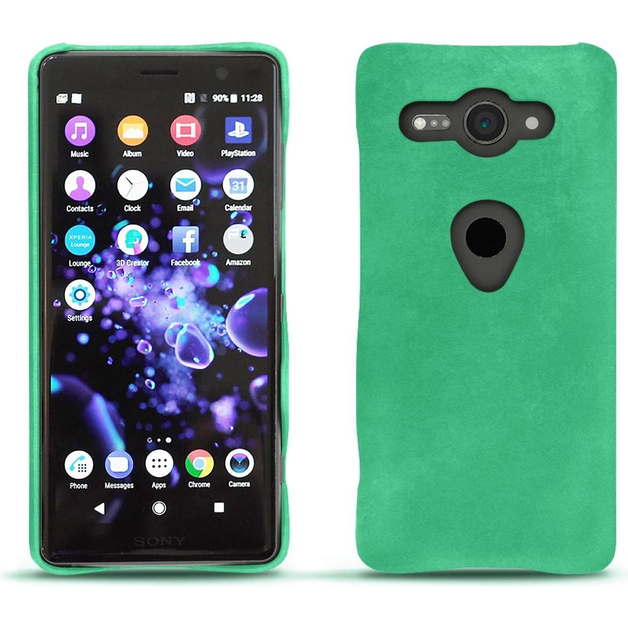 Noreve Lederschutzhülle (Sony Xperia XZ2 Compact), Smartphone Hülle, Grün