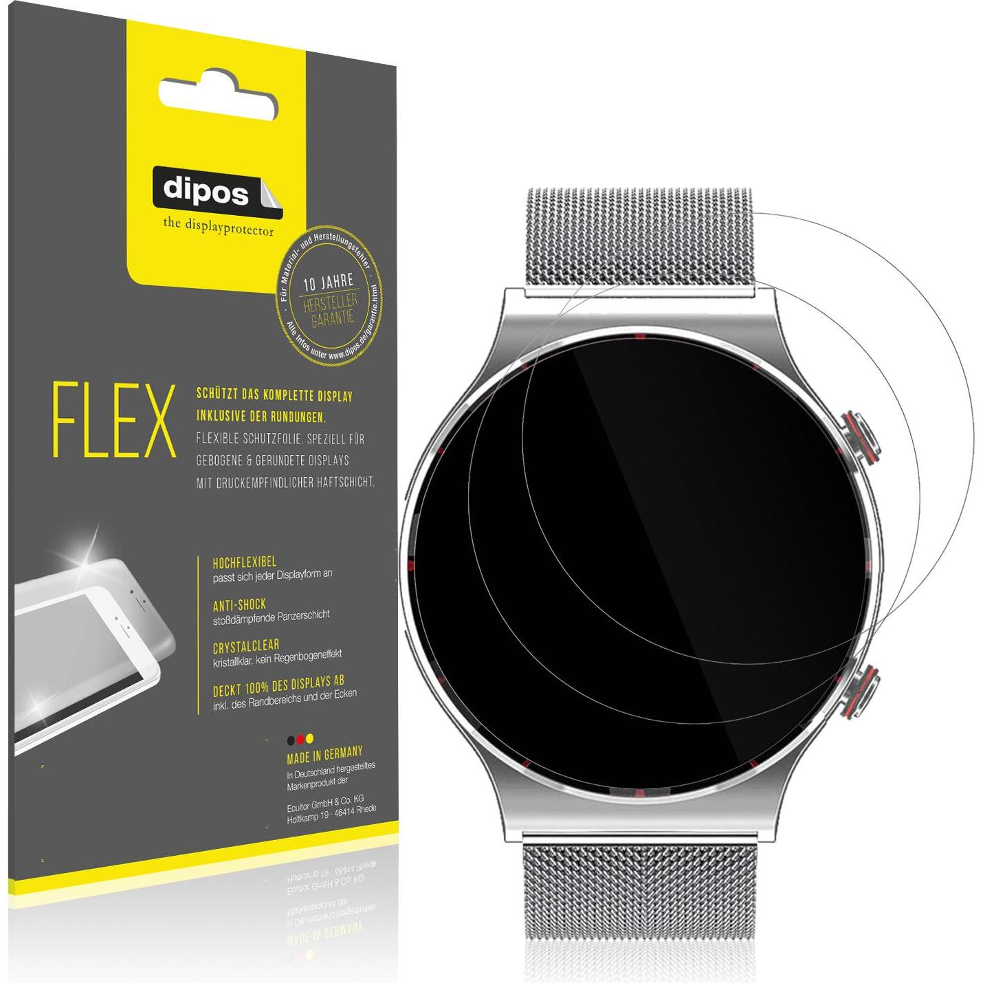 Dipos 3D Full Cover Schutzfolie, Smartwatch Schutzfolie, Transparent