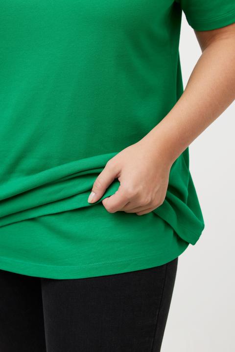 Immagine prodotto Ulla Popken Maglia aderente con davanti doppio, scollo a girocollo e mezze maniche (62)