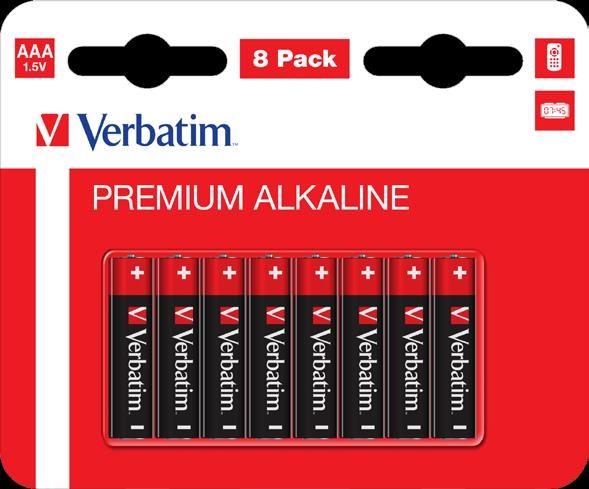 Image du produit Verbatim 1x8 Pile alcaline Micro AAA LR 03 (8 pcs, AAA)