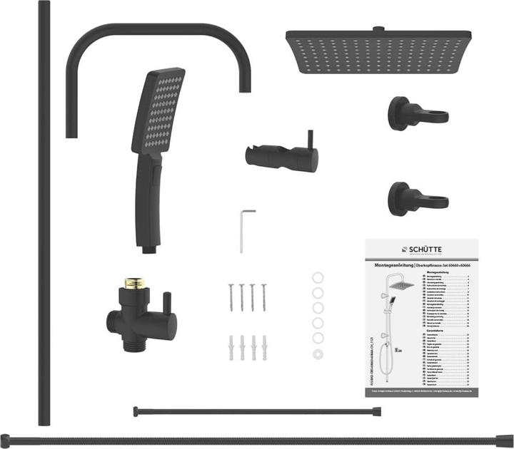 Image du produit Schütte Douche à effet pluie salle de bain MALLORCA Ensemble de douche suspendu noir mat système de douche